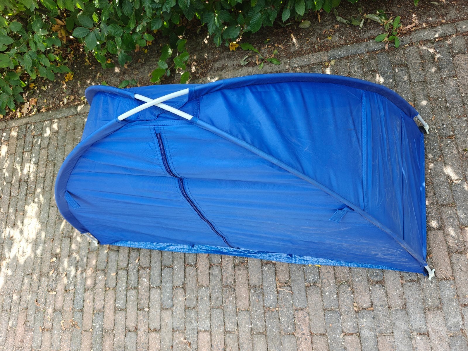 Blauw inklapbaar opberg tentje., Caravans en Kamperen, Tenten, Zo goed als nieuw, Ophalen