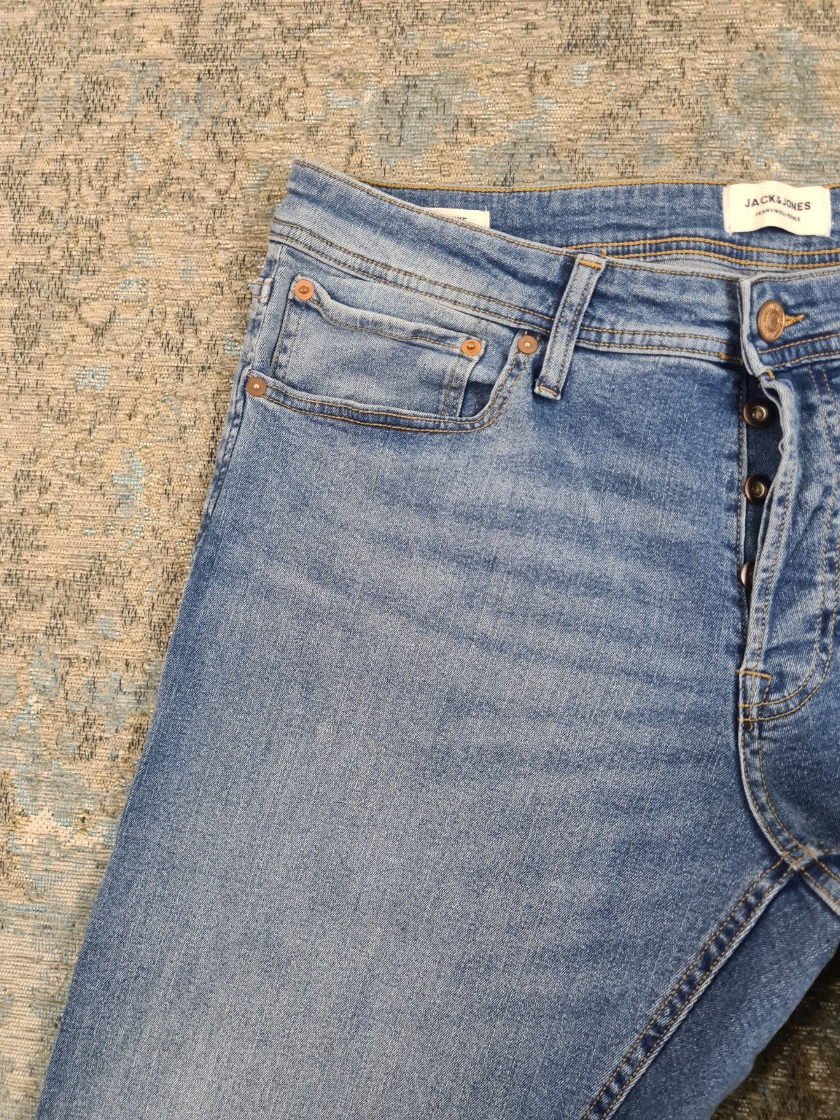 Jack & Jones Comfort MIKE W36 L36 Tapered STRETCH Bronno3636, Kleding | Heren, W36 - W38 (confectie 52/54), Blauw, Zo goed als nieuw