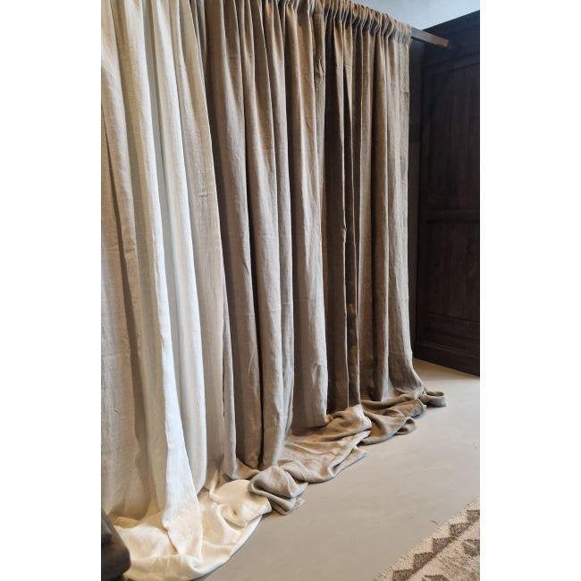 LINNEN GORDIJNEN in OFF WHITE, BEIGE en TAUPE, Ophalen of Verzenden, Nieuw, Beige