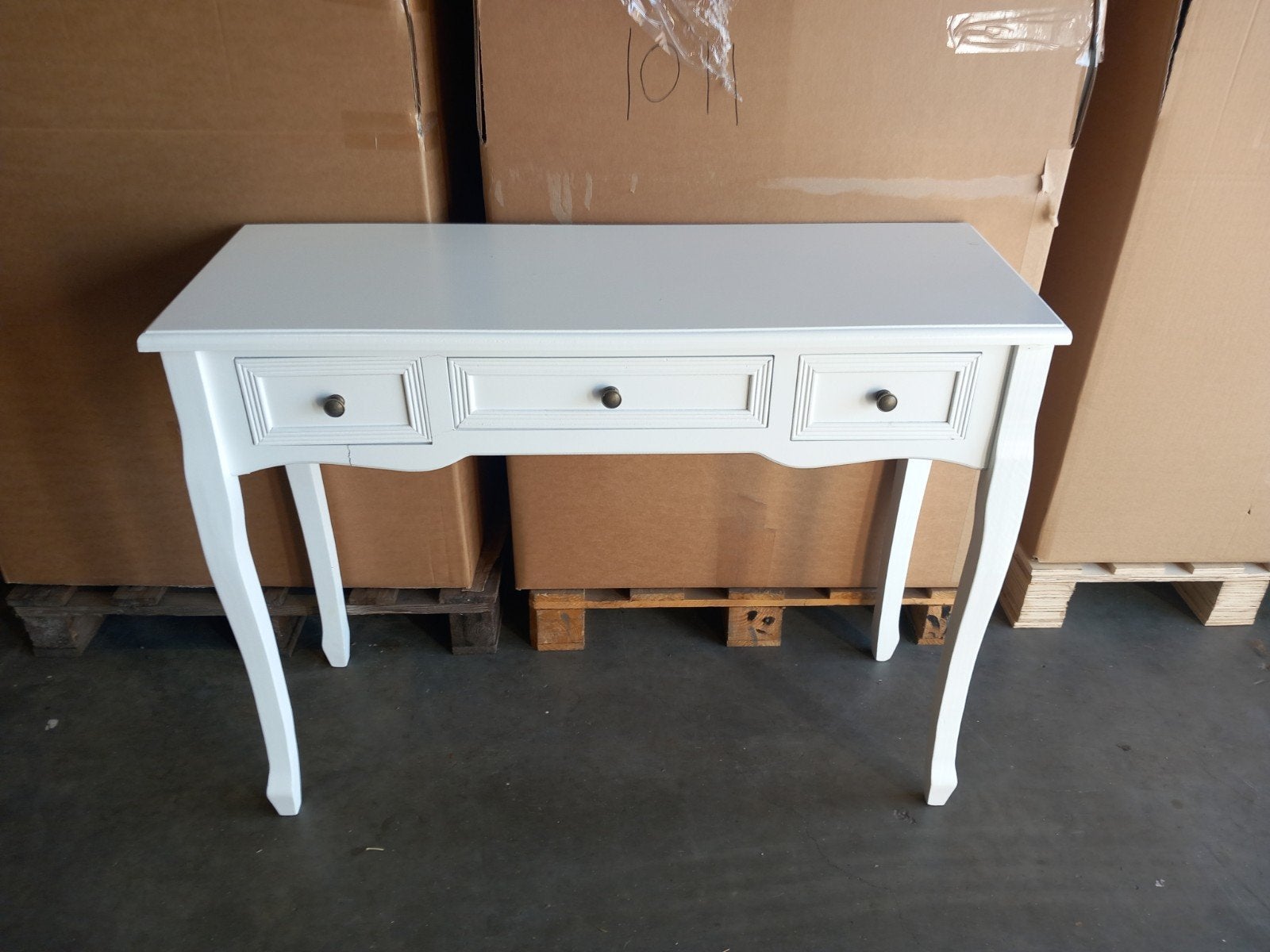 nieuw Witte Console Tafel met 3 Lades - Klassiek Design, Ophalen, 100 tot 150 cm, Minder dan 50 cm, Klassiek, Landelijk