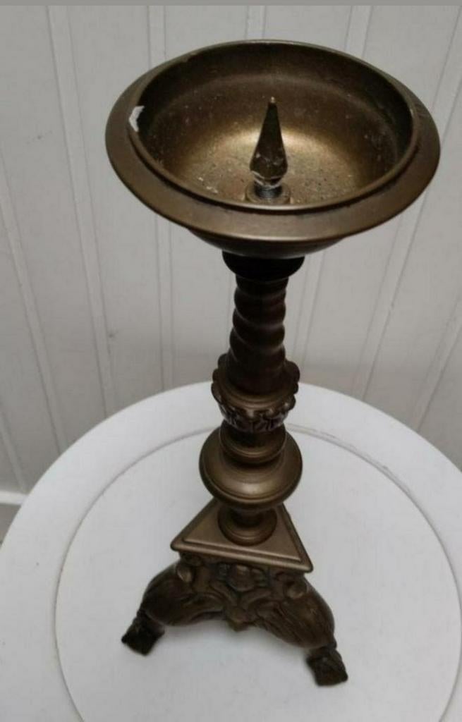 KANDELAAR,Messing,Bronskleurig,Kerk,ILS,1899,hoog 42, Ophalen of Verzenden