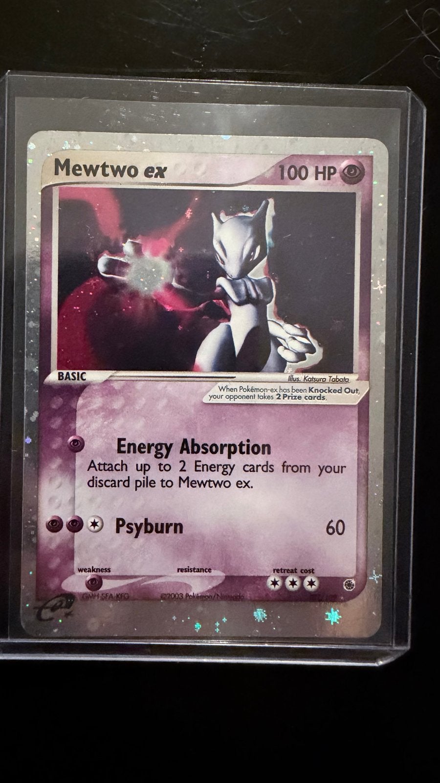 Pokemon Mewtwo EX 101 Ruby & Sapphire EX, Ophalen, Zo goed als nieuw, Losse kaart, Foil