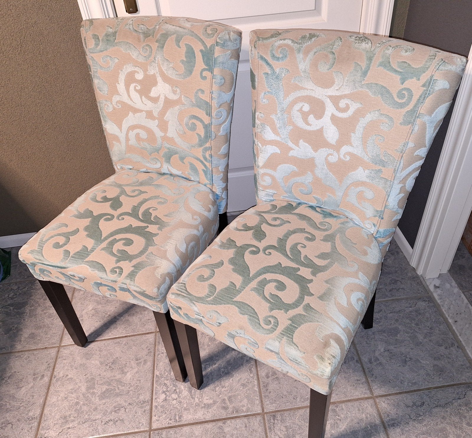 Eetkamer stoelen 4 stuks, Hout, Barok, Blauw, Ophalen of Verzenden