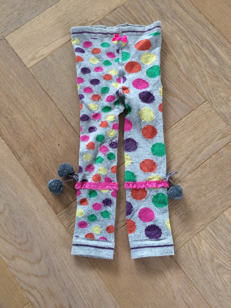 Superleuke vrolijke legging van LeBig maat 92 met glitter, Broek, Gebruikt, Meisje, Ophalen of Verzenden