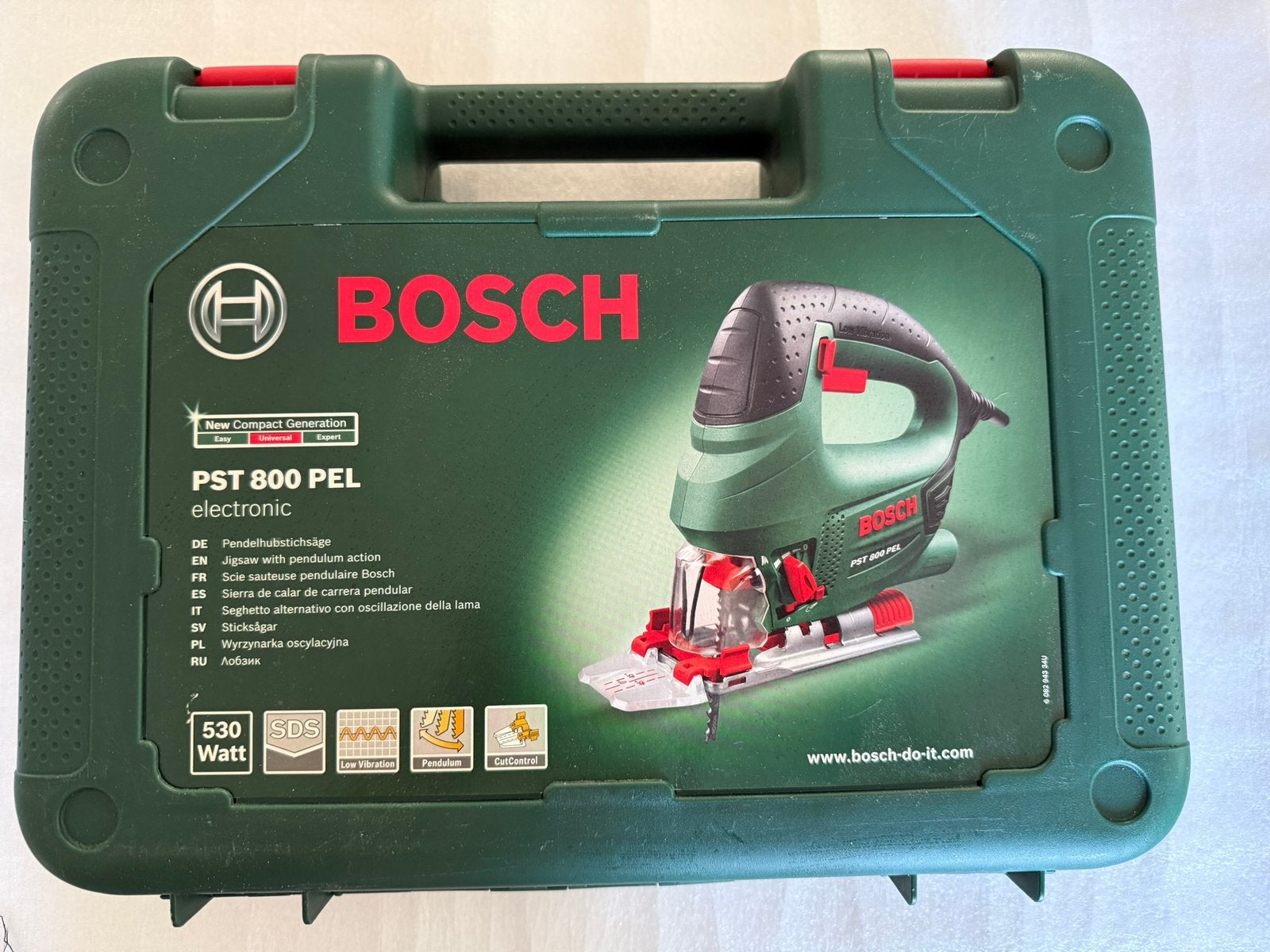 Bosch PST800 PEL decoupeerzaag, decoupeermachine in doos, Decoupeerzaag, Ophalen of Verzenden, Zo goed als nieuw, 30 tot 70 mm