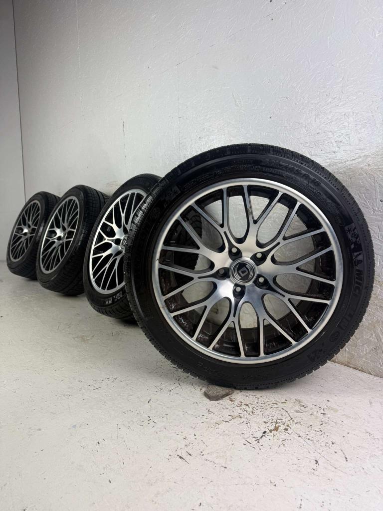 BMW 3 serie e46 e90 velgen 18" 5x120 winterset 8mm Michelin, Niet ingevuld, 18 inch, Gebruikt, Banden en Velgen