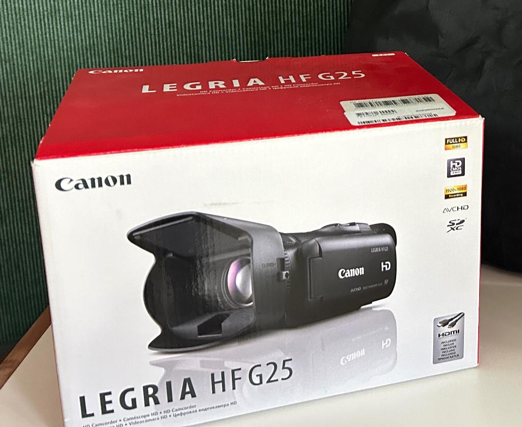 Canon Legria HF G25 en 3 accus, Full HD, Canon, 20x of meer, Ophalen of Verzenden