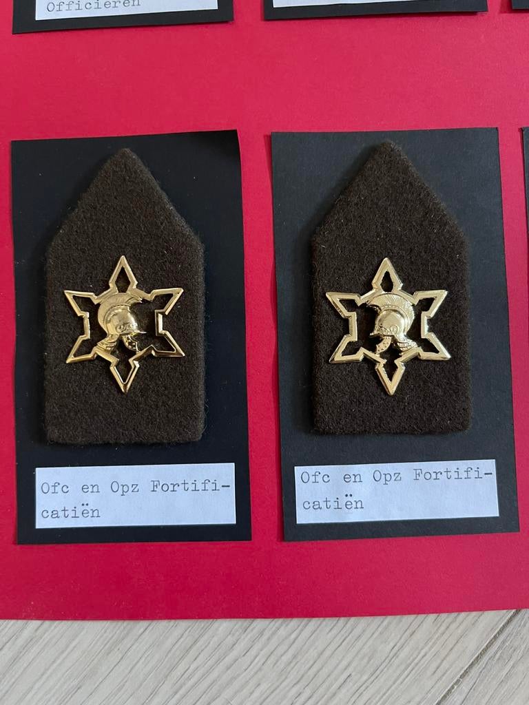 Setje kraagemblemen opzichter fortificatiën, Ophalen of Verzenden