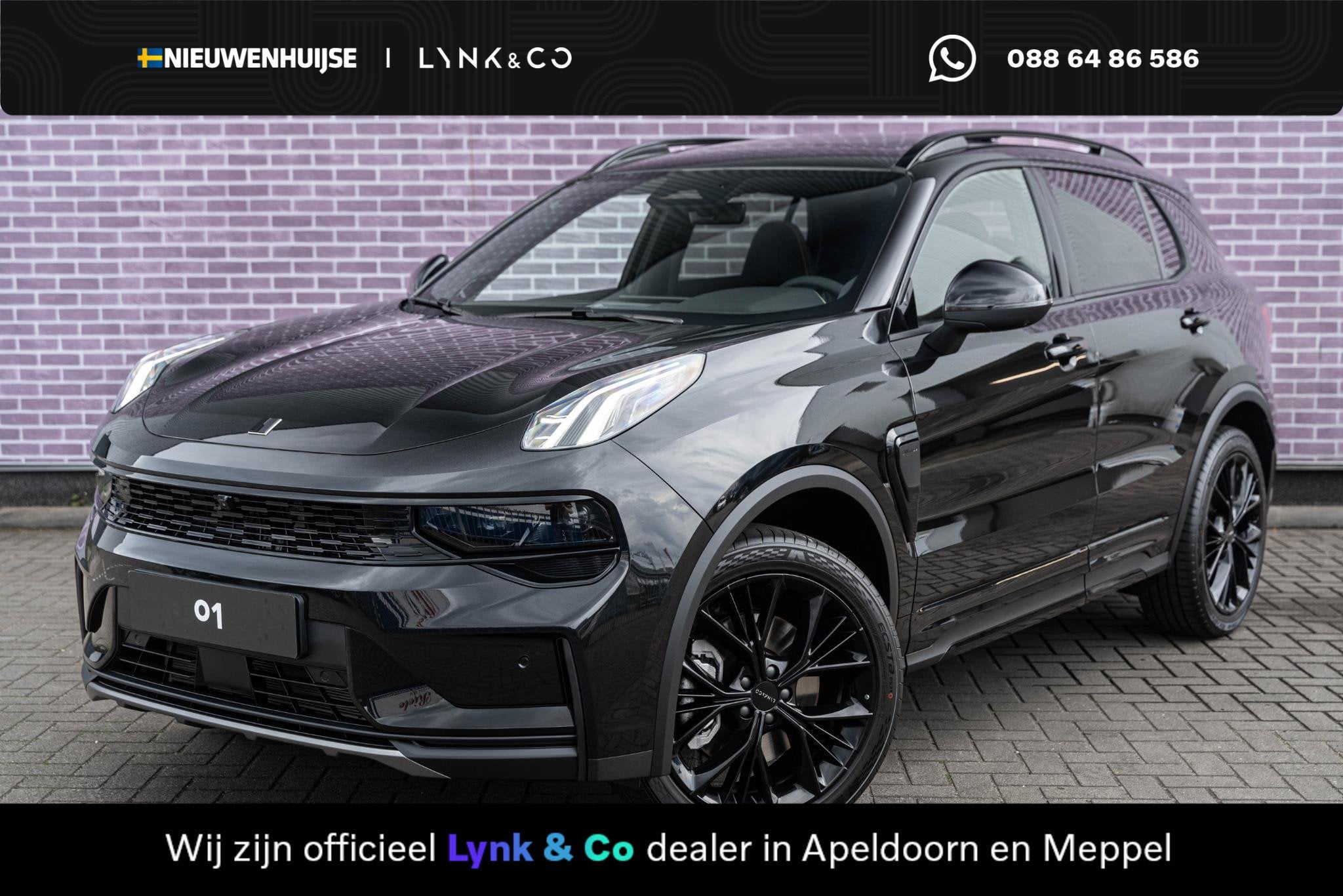 Lynk & Co 01 1.5 Plug-in Hybrid More | PHEV | Trekhaak | Pan, Auto's, 4 cilinders, Zwart, Bedrijf, Hybride Elektrisch/Benzine