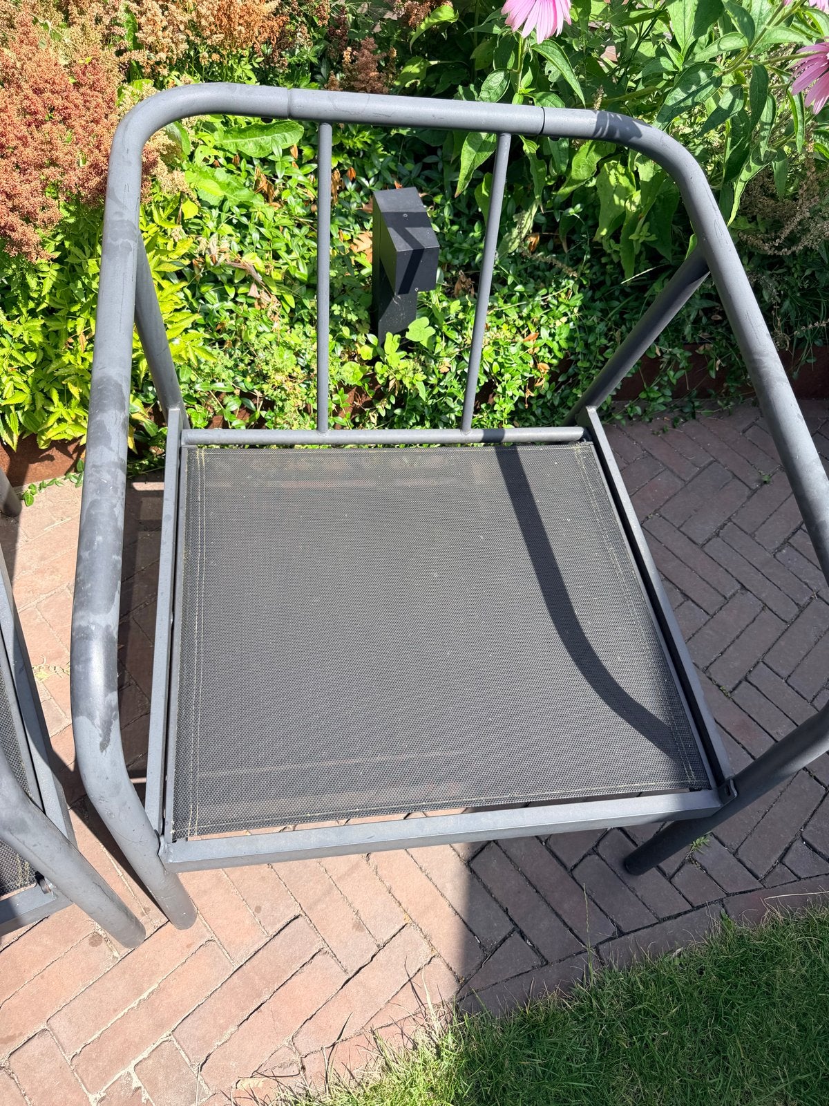 Gebruikte tuinstoelen (set van 2) - metaal, zonder kussens, Ophalen, Gebruikt, Metaal