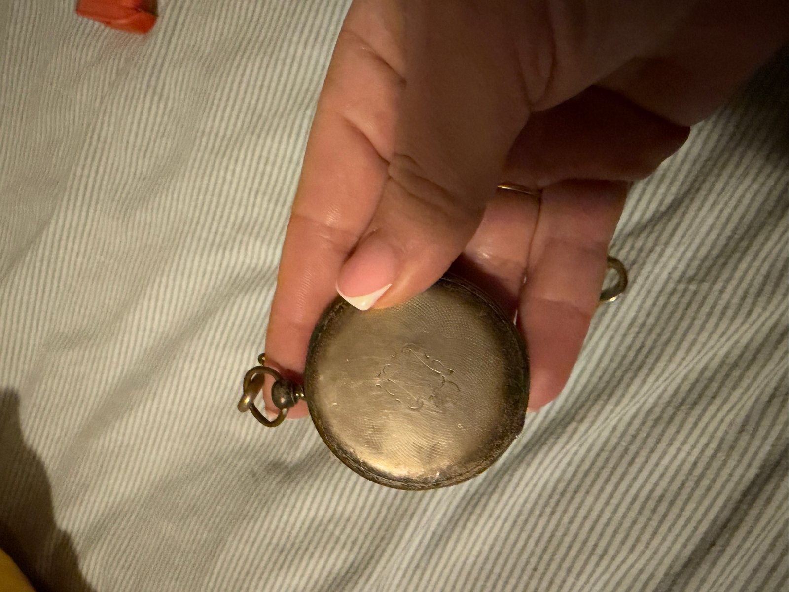 Antiek zakhorloge met ketting - onderdelen of restauratie, Ophalen of Verzenden