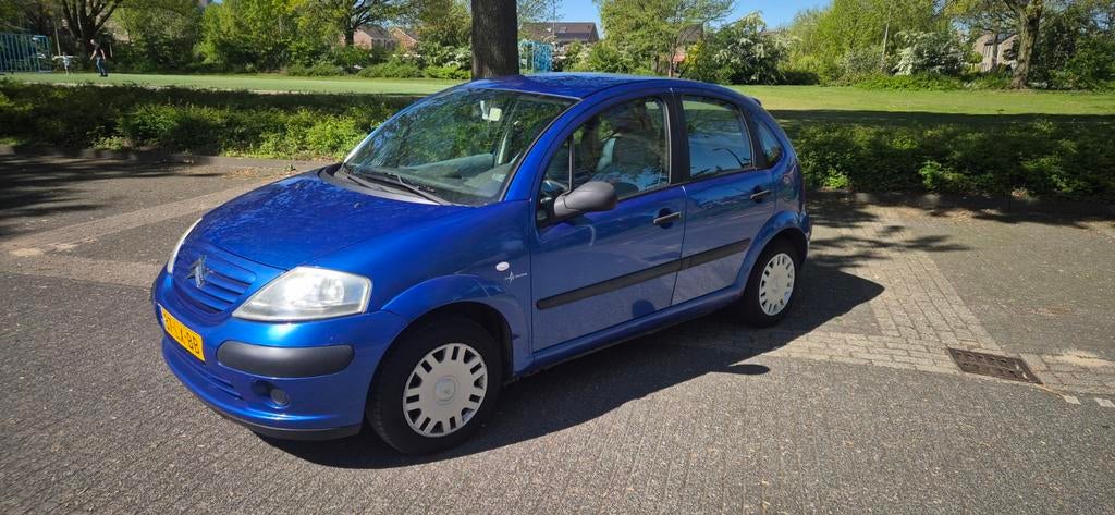 Citroën C3 1.4 I 2003 Blauw, Auto's, Voorwielaandrijving, Blauw, Leder en Stof, Origineel Nederlands