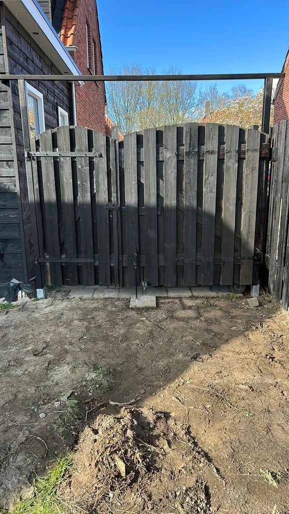 Poort met balken en palen, Tuin en Terras, Ophalen, 1 tot 2 meter, Minder dan 3 meter, Zo goed als nieuw