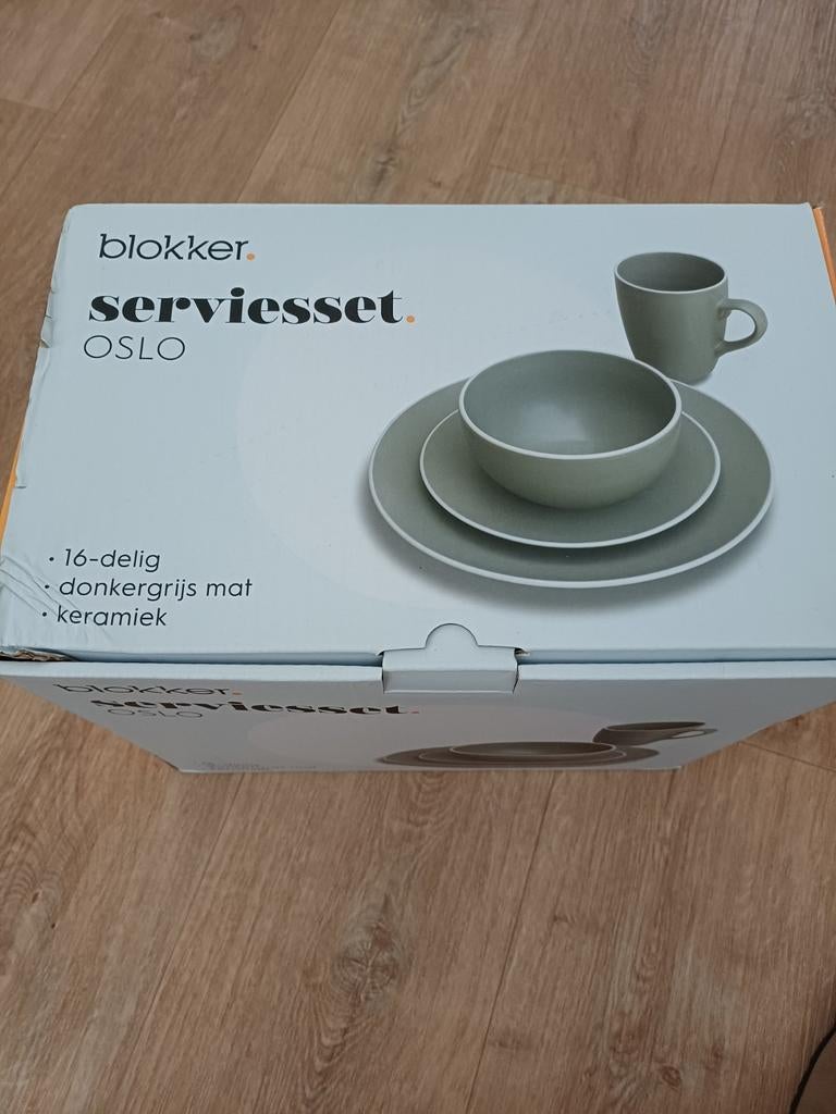 Blokker servies grijs, Ophalen of Verzenden, Nieuw, Overige materialen, Overige stijlen