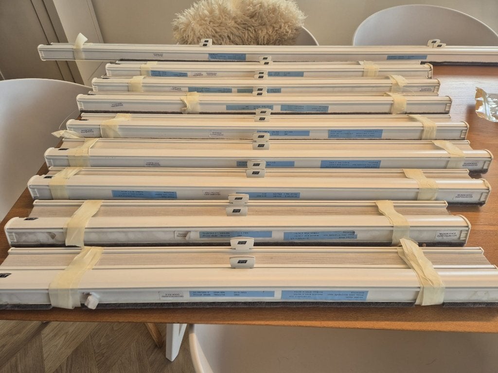 Luxaflex Plissé gordijnen - 5 stuks, Luxaflex, Ophalen, Gebruikt, Plisségordijn