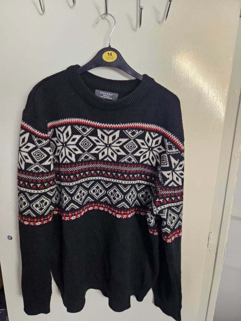 Primark Kersttrui met Noorse print - Maat M, Maat 48/50 (M), Zwart, Ophalen of Verzenden, Gedragen