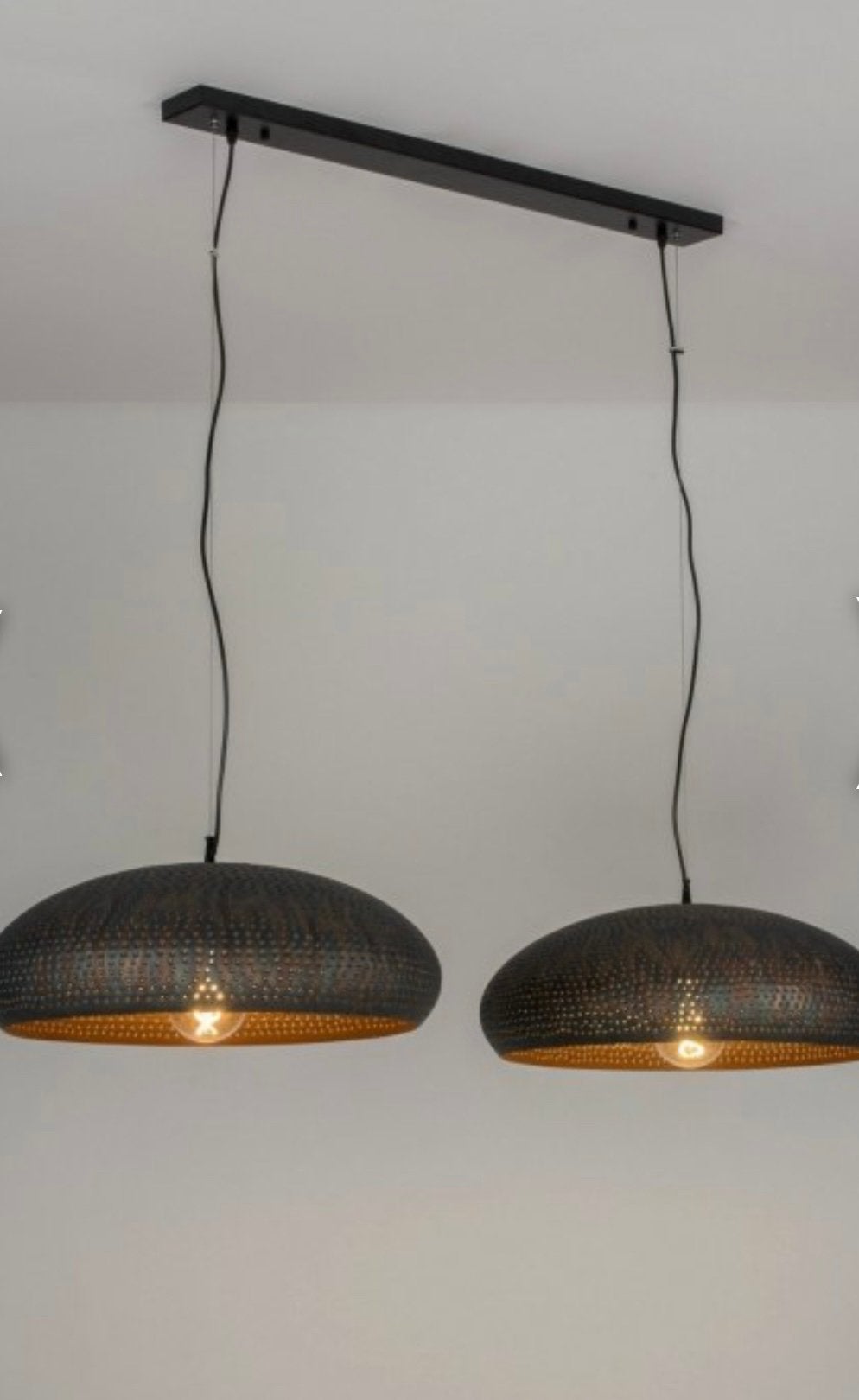 Rietveld dubbele hanglamp., Ophalen, E27 (groot), Zo goed als nieuw, Metaal