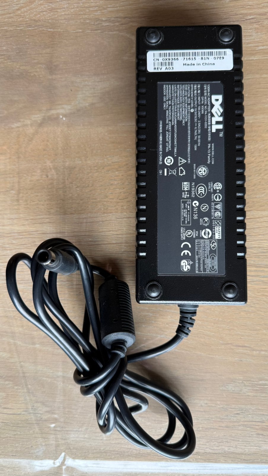 Dell laptop/ docking voeding adapter 130W PA-13, Computers en Software, Laptop-opladers, Ophalen of Verzenden, Gebruikt