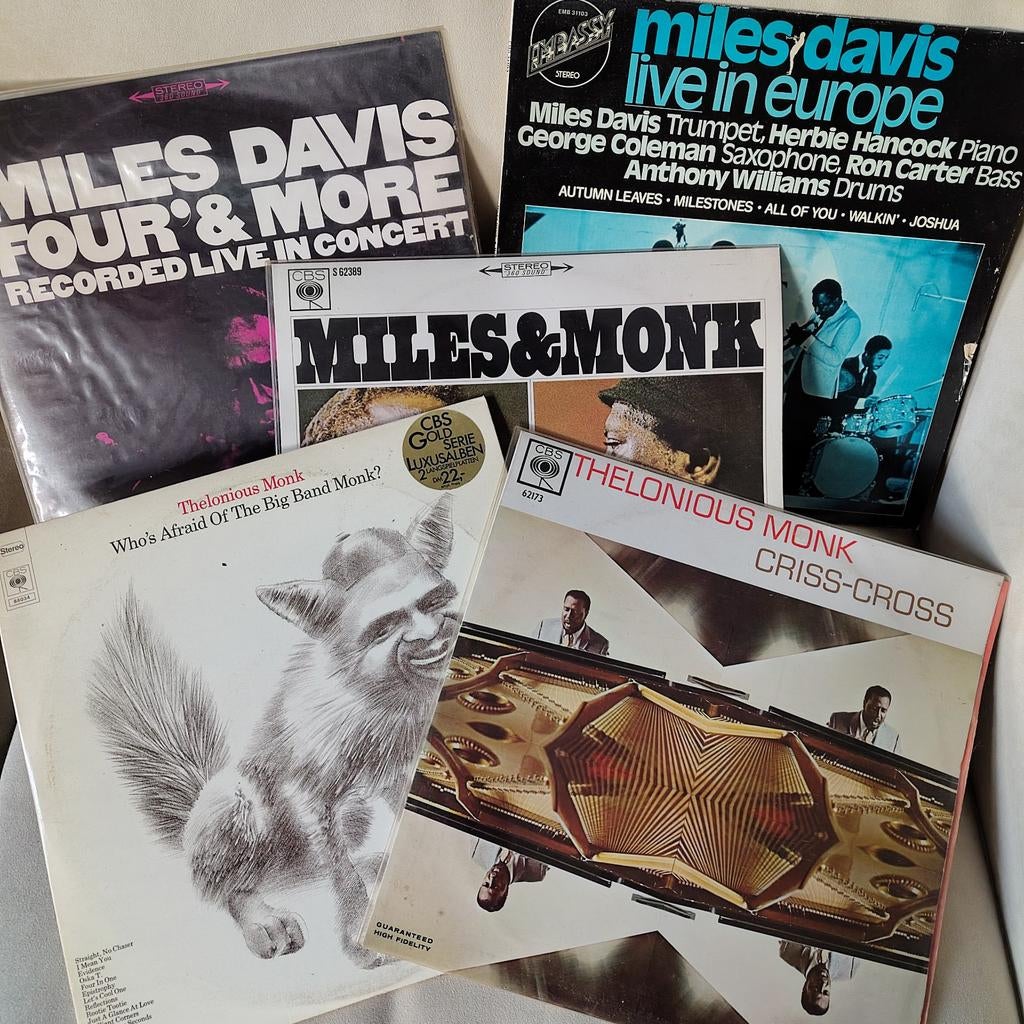 5 Jazz LP's: Miles Davis & Thelonious Monk Collectie, Cd's en Dvd's, Vinyl | Jazz en Blues, 1960 tot 1980, Gebruikt, Overige formaten