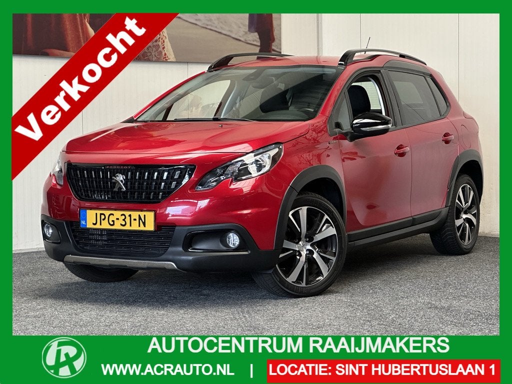 Peugeot 2008 1.2 130PK GT-LINE AUTOMAAT NAVIGATIE ACHTERUITR, Zwart, 1199 cc, 1165 kg, Leder en Stof