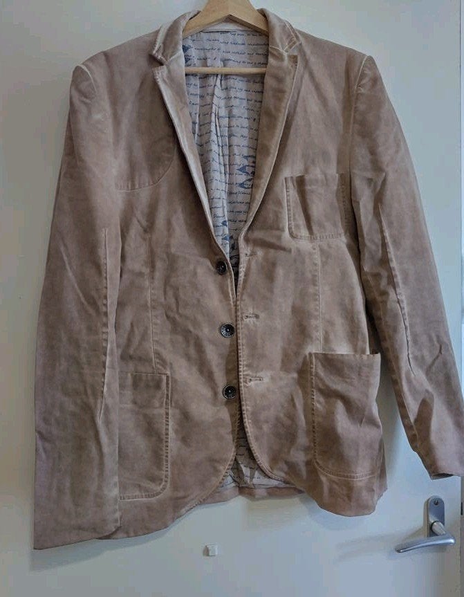 Beige Hans Ubbink Colbert met 52 mooie oude look uitstraling, Maat 52/54 (L), Beige, Hans Ubbink, Ophalen of Verzenden