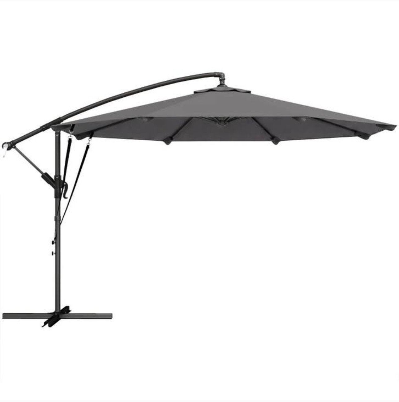 Zweefparasol 3 meter - Grijs - Kantelbaar en Verstelbaar NEW, Tuin en Terras, Nieuw, 2 tot 3 meter, A, Kantelbaar