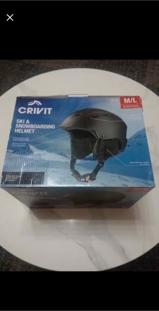 Crivit Ski & Snowboardhelm Zwart M/L - Nieuw in Doos, Ophalen of Verzenden, Nieuw, Helm of Bescherming