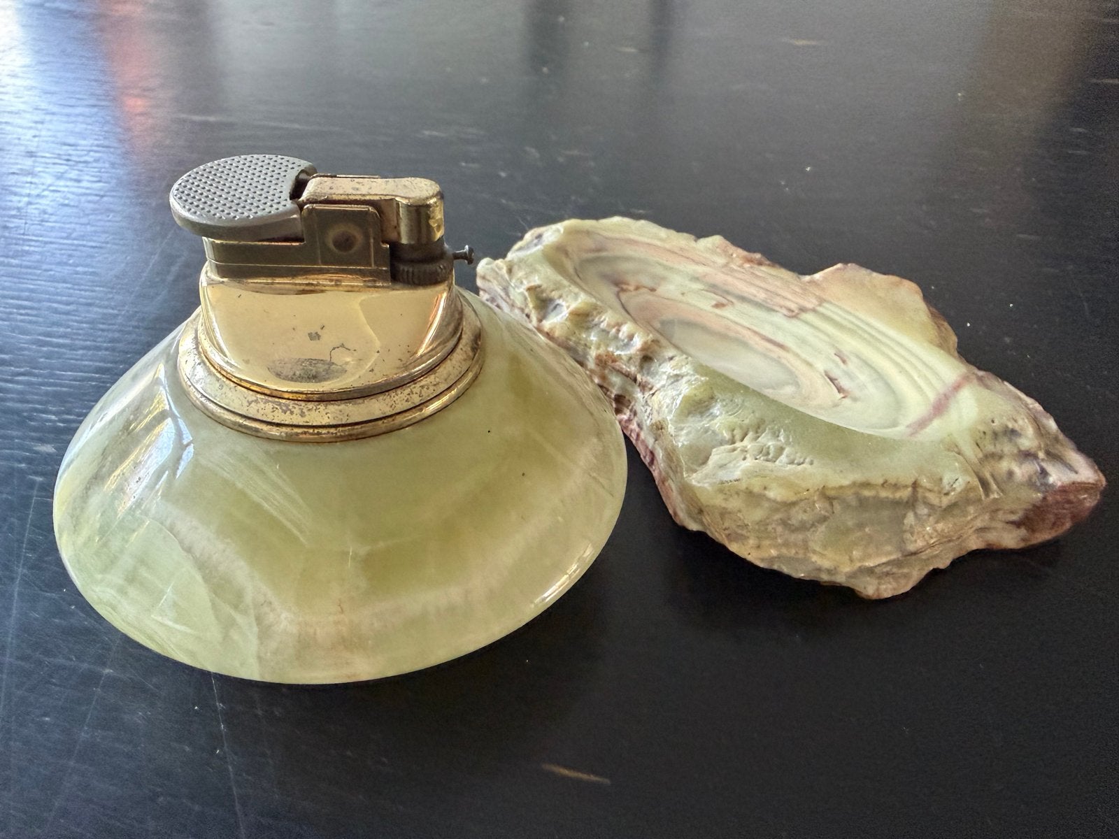 Vintage Marmeren Aansteker en Asbak Set, Antiek en Kunst, Ophalen of Verzenden