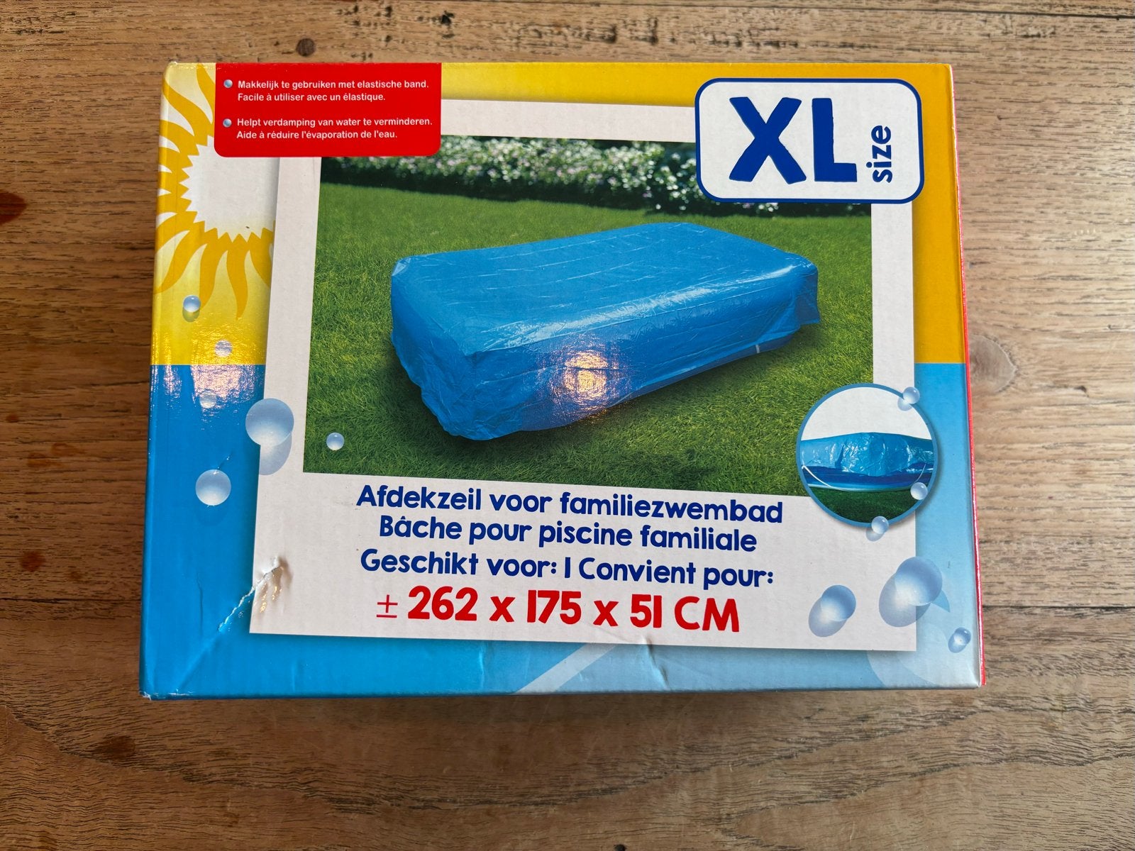 Zwembadafdekzeil XL + Vinyl Repair Kit - Nieuw in doos, Overige typen, Nieuw, Ophalen of Verzenden, 200 tot 400 cm