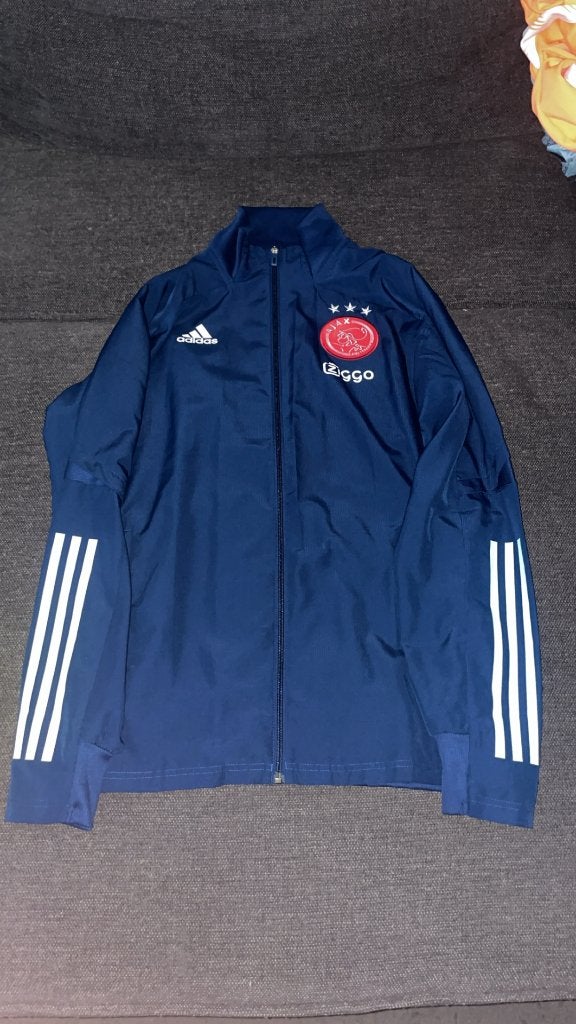 Originele Ajax presentatiejack 20/21 Maat L, Ophalen, Maat 52/54 (L), Blauw, Zo goed als nieuw