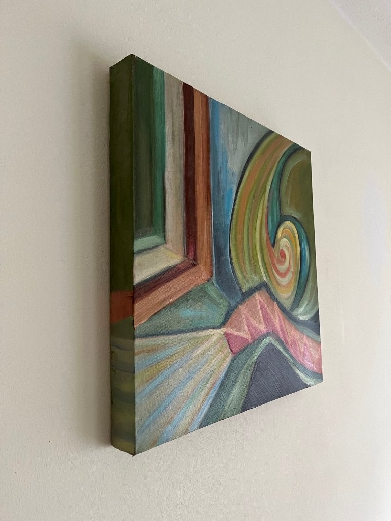 gesigneerd abstract schilderij Oscar Lormans, Verzenden
