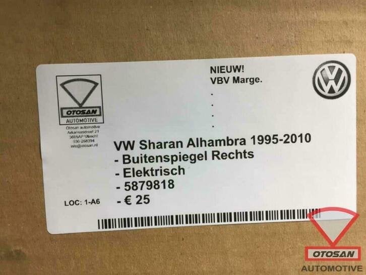 vw sharan alhambra 1995 2010 buitenspiegel rechts elekt. nie, Auto-onderdelen, Volkswagen, Volkswagen AG, Nieuw, Berliner Ring 2
38440  Wolfsburg, DE