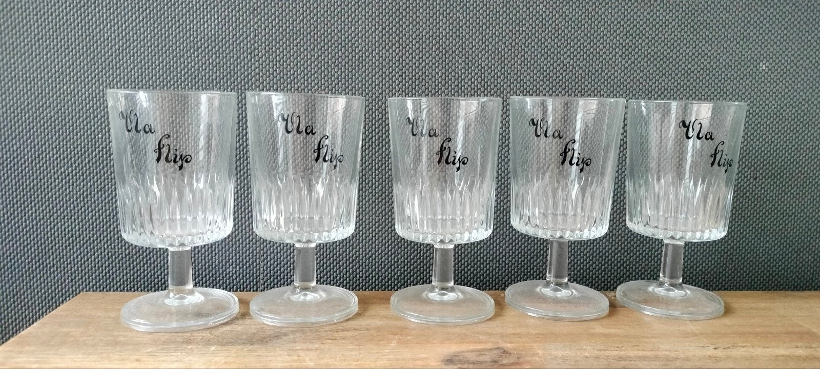 Set van 5 Vintage Vla-Flip Glazen, Antiek en Kunst, Antiek | Glas en Kristal, Ophalen of Verzenden