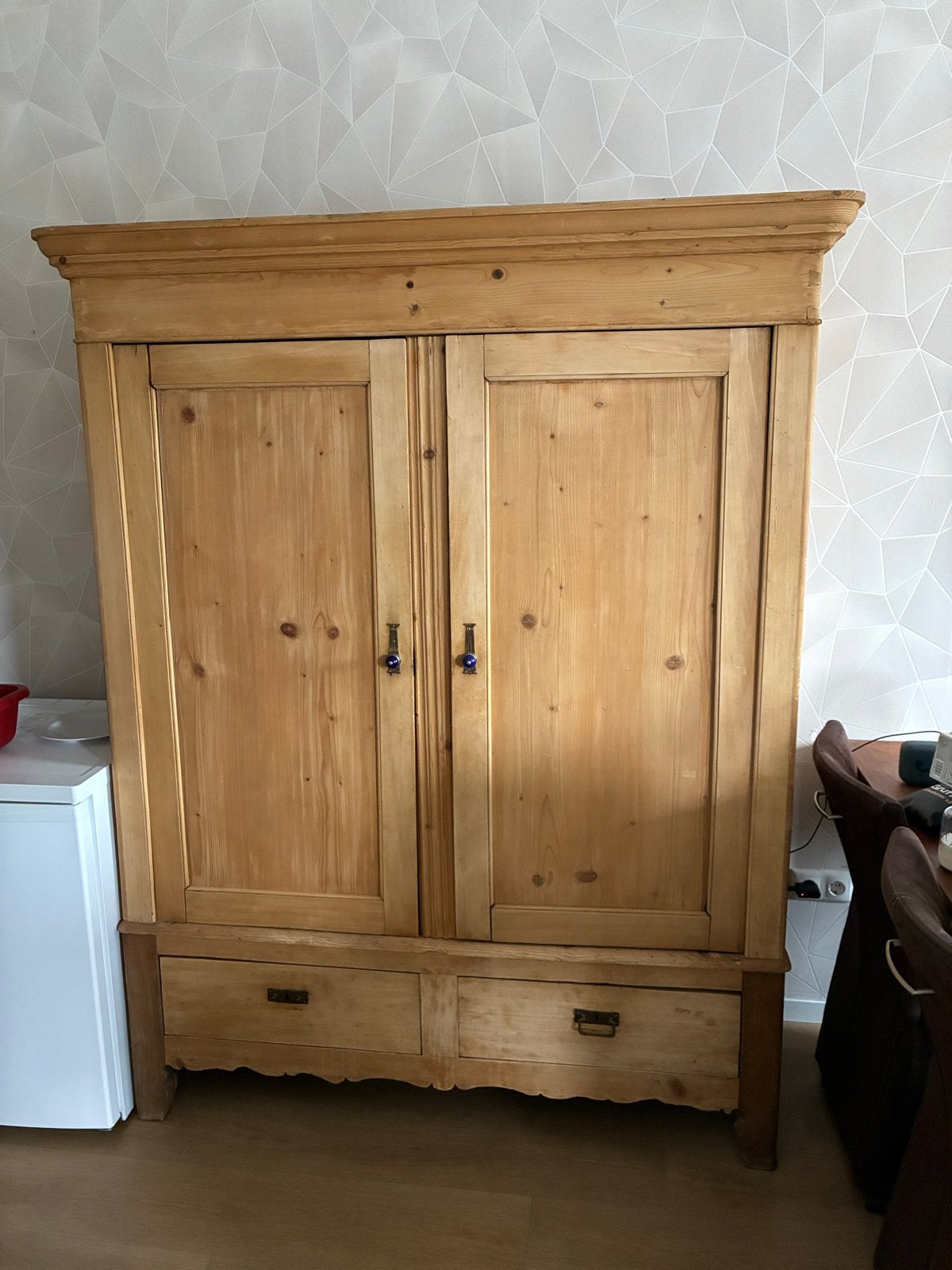 Oude grenen kast - 156x58x195 cm, Ophalen
