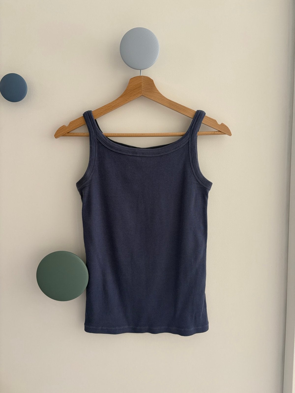 Kaffe geribbelde top, maat S, Blauw, Ophalen of Verzenden, Zo goed als nieuw, Maat 36 (S)