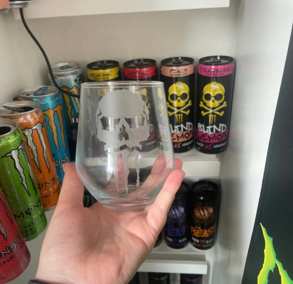 Monster energy glas, Ophalen of Verzenden, Zo goed als nieuw, Bierglas