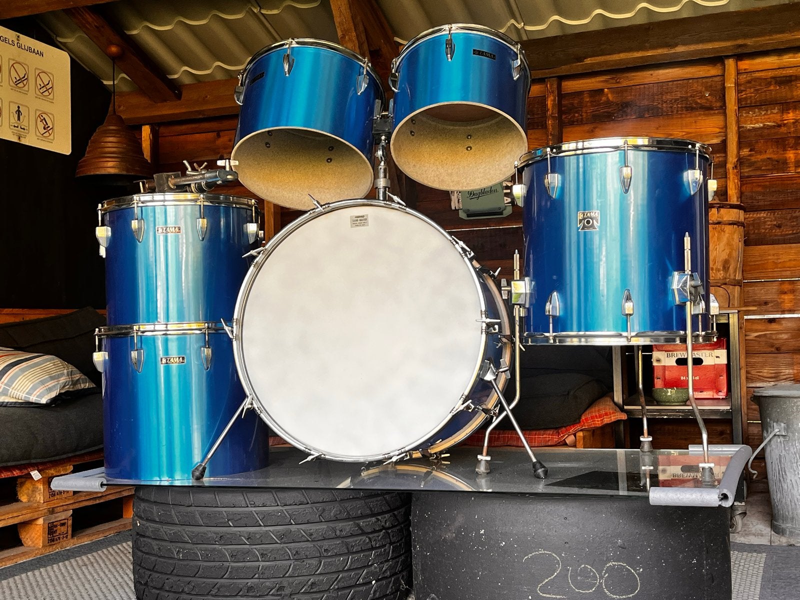 Tama Royalstar Drumstel Jaren '70 - Compleet met Concerttoms, Muziek en Instrumenten, Ophalen, Gebruikt, Tama