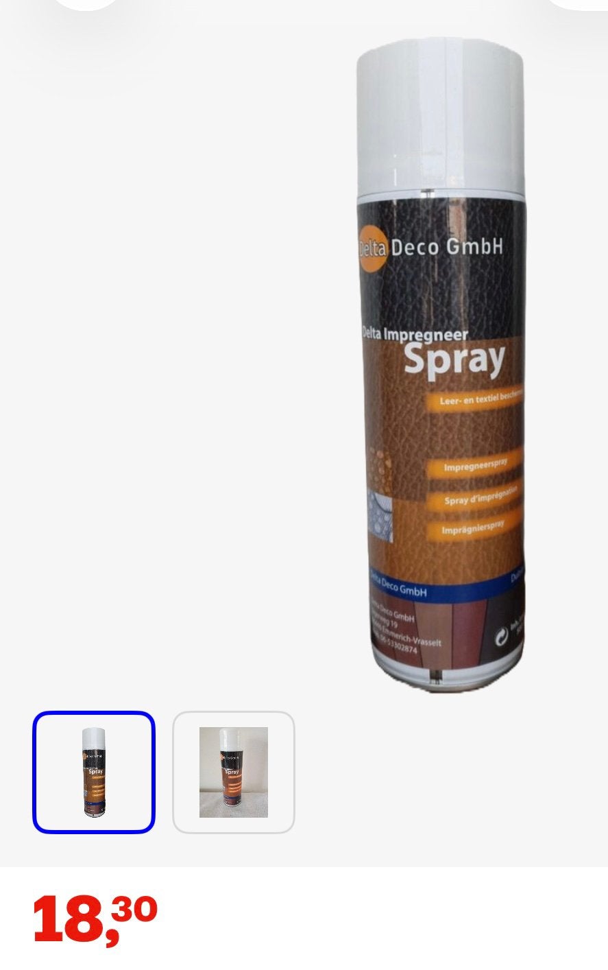 Delta Impregneerspray 500ml - Leer & Textiel Bescherming, Huis en Inrichting, Ophalen, Nieuw