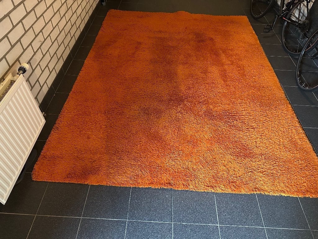 Kinast vloerkleed wol oranje, Ophalen, Gebruikt