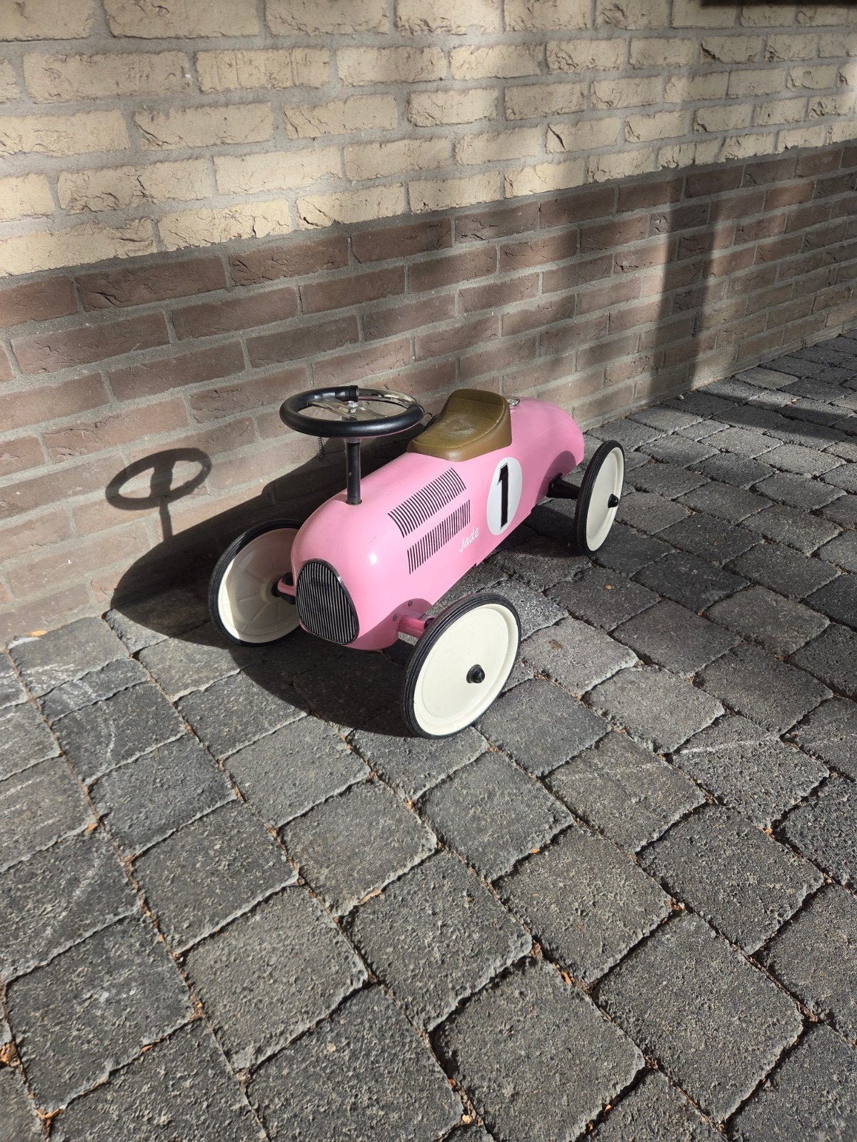 Retro Roze Loopauto, Ophalen of Verzenden, Zo goed als nieuw, Loopvoertuig
