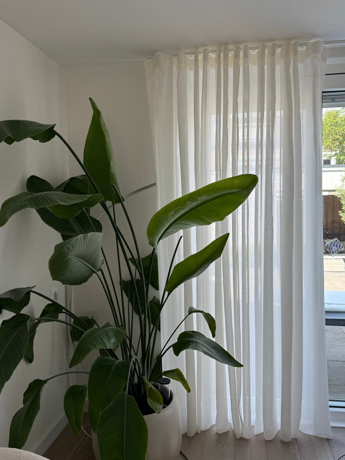 2x Wave plooi vitrage gordijnen - beige/crème - 400x260cm, Huis en Inrichting, Stoffering | Gordijnen en Lamellen, Overige materialen