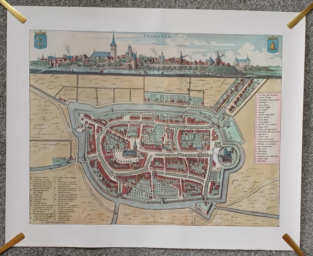 Historische Stadsplattegrond Franeker - Schotanus 1664, Ophalen of Verzenden