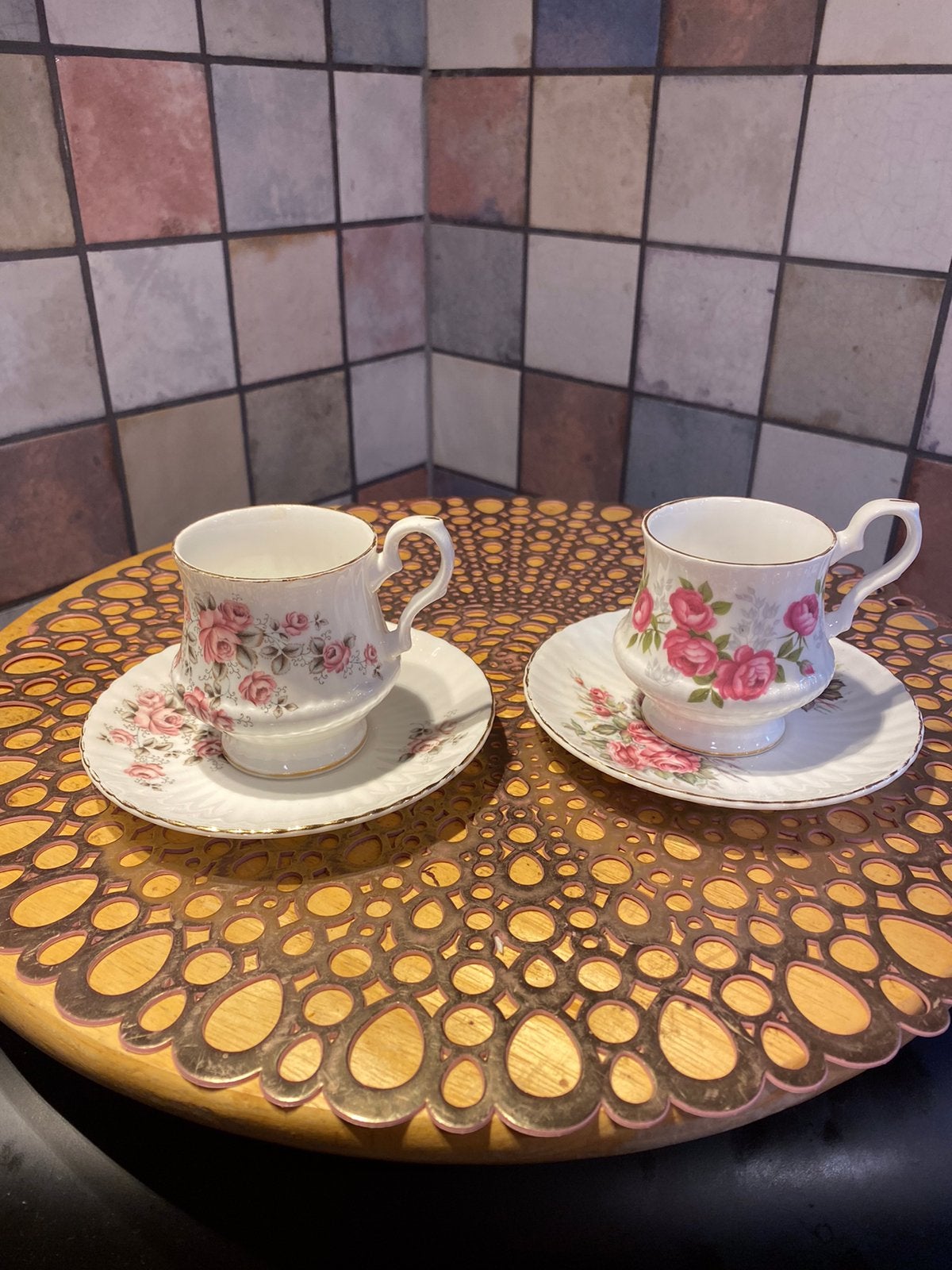 Royal Windsor,fine bone China,2 vintage kop en schotel,rose, Ophalen of Verzenden