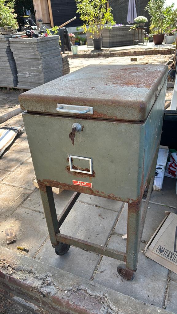 Coole vintage drank kast, Ophalen, Gebruikt, Hout, Minder dan 50 cm