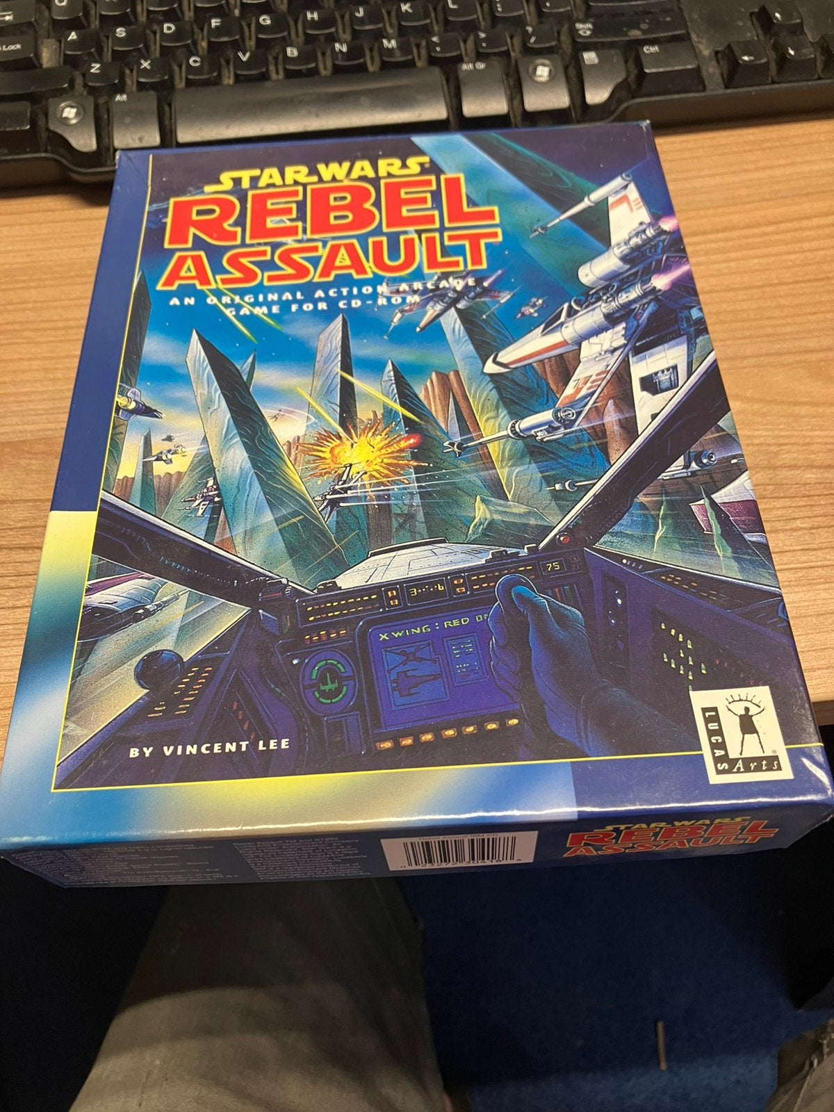 Lucasarts Starwars Rebel Assault + Tie fighter doos + manual, Gebruikt, Vechten, USA, 1 speler
