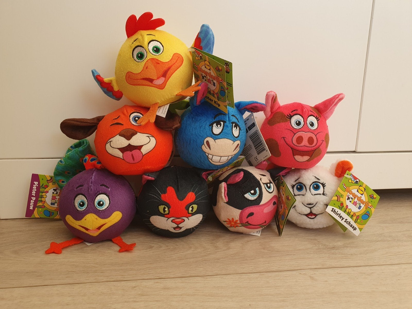 8 Lidl Boerderij Dieren Mini's - Knuffels, Lidl, Ophalen of Verzenden, Meerkleurig, Eend