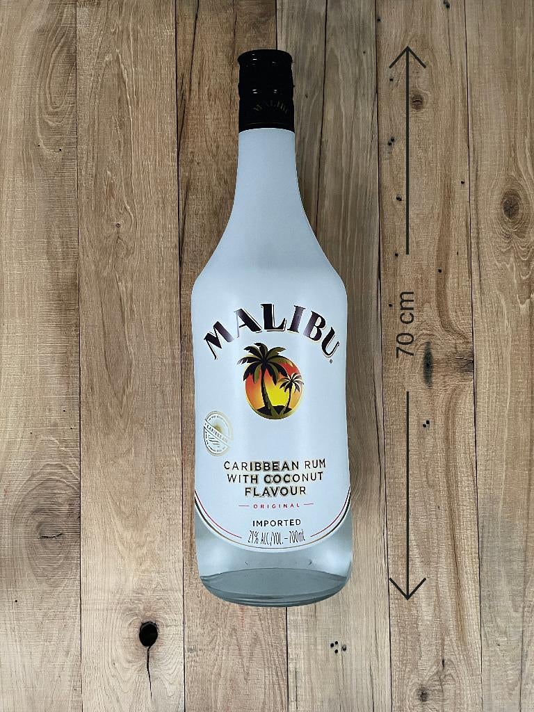 Reclamebord Malibu fles groot, 17x70cm hoog, aluminium, Ophalen of Verzenden, Nieuw, Reclamebord