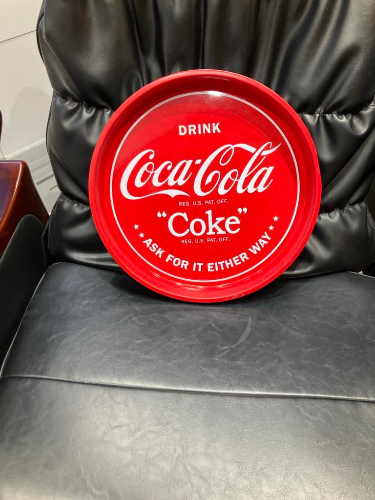 Vintage Coca-Cola dienblad - 'Ask For It Either Way', Verzamelen, Merken en Reclamevoorwerpen, Ophalen of Verzenden, Gebruikt