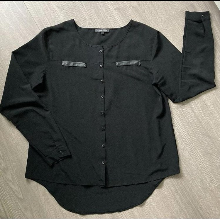 Sophia Perla Prachtige zwarte blouse , maat L 42, Zwart, Maat 42/44 (L), Ophalen of Verzenden, Zo goed als nieuw
