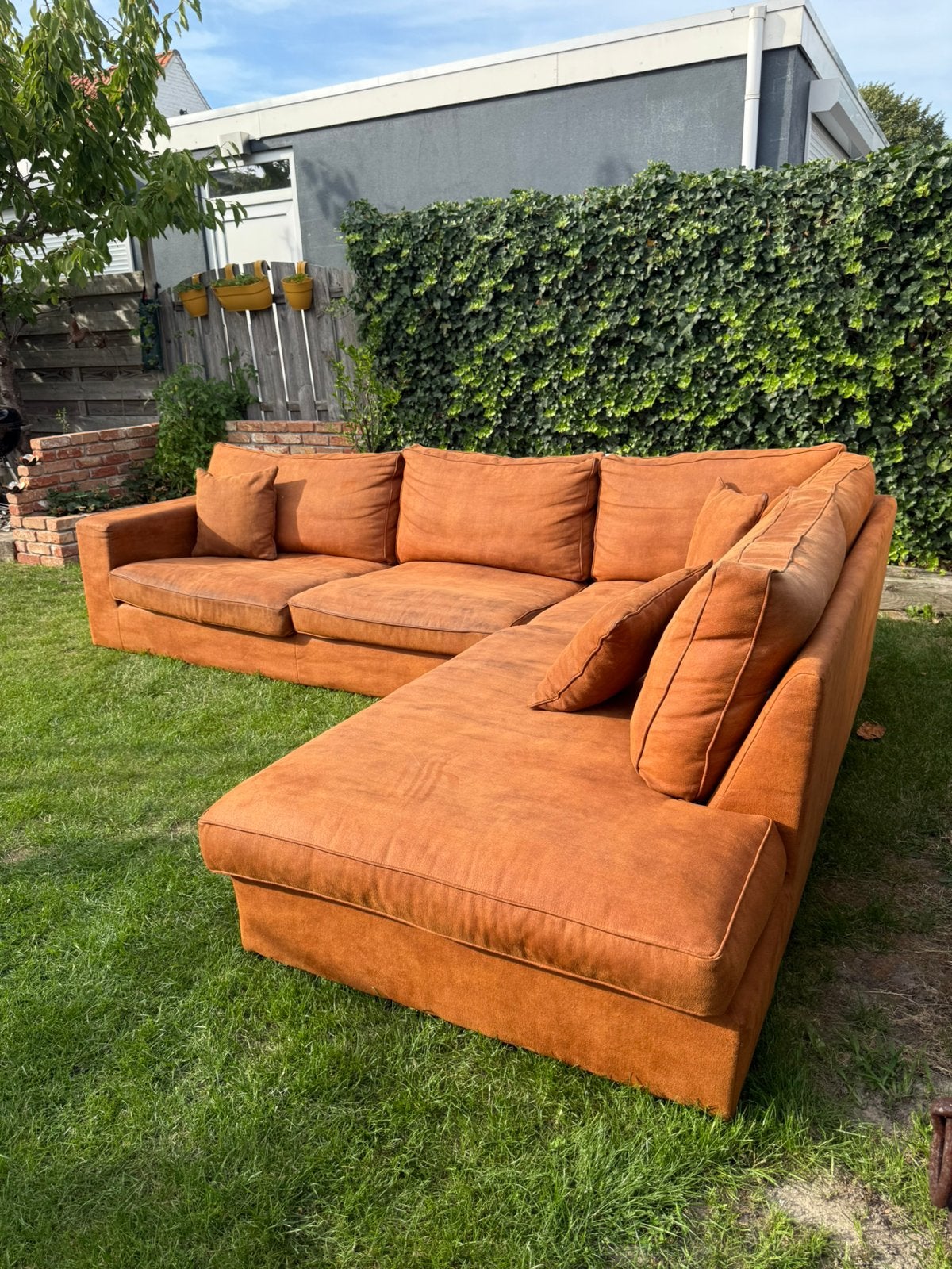 ️ GROTE STOERE LOUNGE HOEKBANK (BEZORGING MOGELIJK!), Ophalen, Gebruikt, 100 tot 125 cm, Hoekbank